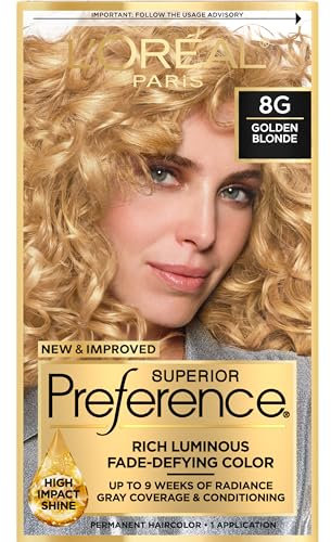 L'Oréal Paris Superior Preference Color permanente para el cabello, 8G Rubio dorado