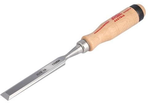 STUBAI 3510 stämjärn med trähandtag av rödbok sticktång för exakt bearbetning av trä högkvalitativt verktyg för snickare snickare hemmafixare, Ø 16 mm