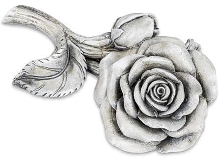 TEMPELWELT® Figurine décorative funéraire Rose - pétale de Rose 16 cm - polystone Aspect Pierre Gris, décoration funéraire, Fleur pour Lieu de deuil - décoration de Jardin