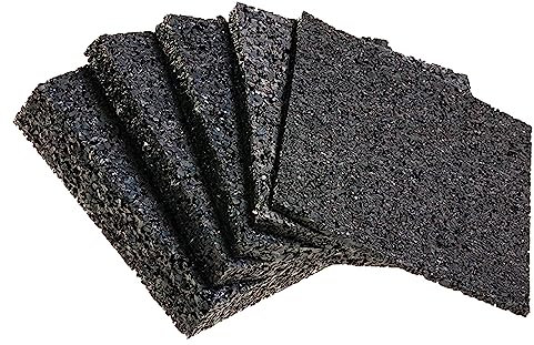 My Plast I 90 x 90 x 8 mm - 50 Stück I Terrassen-Pads – wasserbeständige Gummimatten für Terrassen-Holz, belastbare Bautenschutzmatte