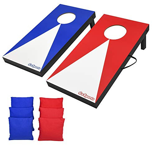 GoSports Cornhole-Spiel-Set mit 6 Sitzsäcken, ideal für drinnen und draußen, klassisches Design, 60 x 30 cm