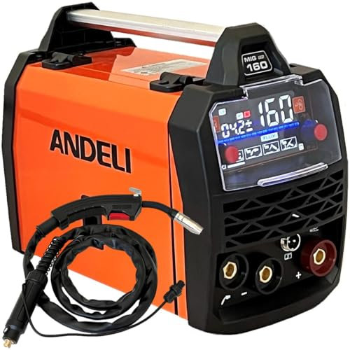 ANDELI DC Inverter MIG Welder 160amp 2T/4T Gasless Lift-TIG Stick Welding Machine Large LED Display