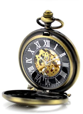 Stayoung Steampunk Antiguo Bronce Números Romanos Cuerda Manual Reloj de Bolsillo Mecánico Colgante Cadena Phoenix Pájaro de Fuego