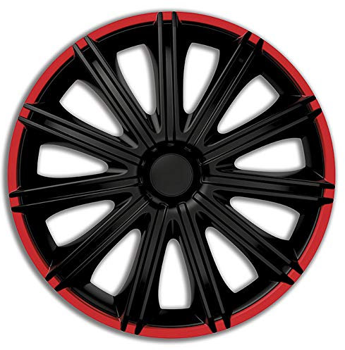 AutoStyle Copricerchi 14 pollici Serie/Kit nero/rosso Copricerchi Auto PP 5114BR