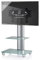 VCM TV Standfuß mit Zwischenboden aus ESG-Sicherheitsglas | Universal TV VESA | Rollen Ständer Fernseh | Rack Alu Glas rollbar | Maße ca. H. 100 x B. 60 x T 44 cm - Bilano ZW Mattglas