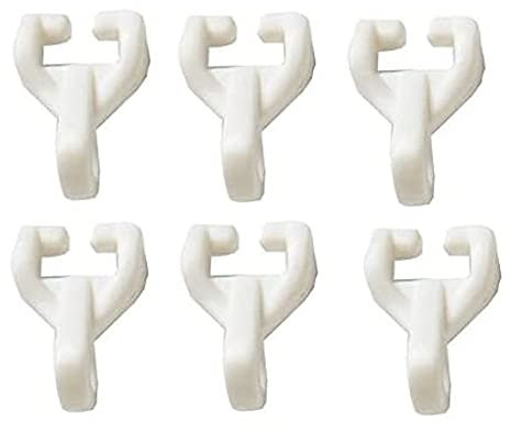 Merriway BH03626 (20 Pcs) Curtain Track Rail Gliders Hooks to Fit Swish Twin Glide Nylo Glide Track - Pack of 20 Pieces, White