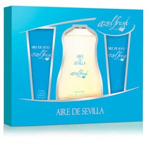 Aire de Sevilla Set de Belleza Edición Azul Fresh - Crema Hidratante Corporal, Eau de Toilette, Gel Exfoliante