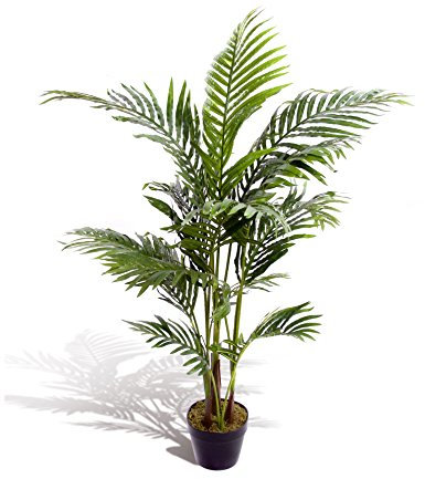 Best Artificial 120cm / 4ft Areca Palm Tree Tropical Office Conservatory Indoor Outdoor Garden Plant