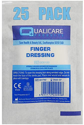 25 Pack of QUALICARE First AID STERILE Medical Adhesive Finger Wound Cut Bandage DRESSINGS