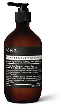 Aesop Rose Hair and Scalp Moisturizing Masque | Conditioning Treatment for Dry Scalps | Instantly Adds Shine and Softness to Hair | 17.1 oz / 500 mL