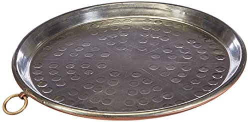Pentole Agnelli Linea Rame Tortiera per Farinata Martellata con Orlo, 30 cm