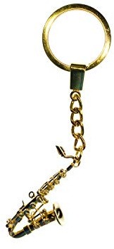 Miniblings Saxofon Sax Instrument vergoldet Musik Schlüsselanhänger - Handmade Modeschmuck I Anhänger Schlüsselring Schlüsselband Keyring - Saxofon Sax Instrument Musik
