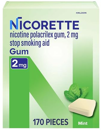 Nicorette 2mg Nicotine Gum to Quit Smoking - Mint Flavored Stop Smoking Aid, 170 Count