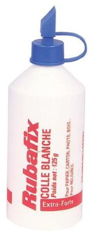 BYUP RUBAFIX Lot de 3 Flacons de colle blanche extra forte 125g avec embout étaleur
