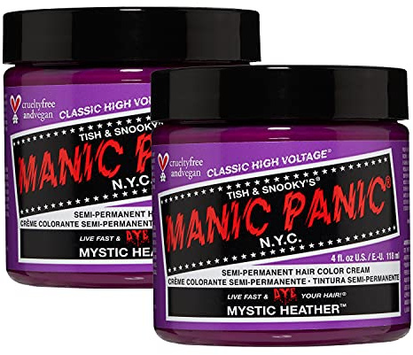 Manic Panic Mystic Heather Classic Cream - Vegan & Tierfreundlich Lila Semi-Permanent Haarfarbe, 2 x 118 ml