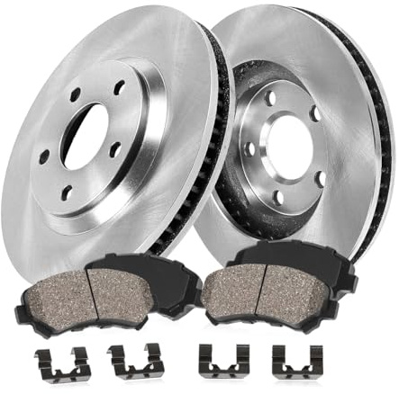 Callahan Brake Parts Front Brake Kit For Pontiac Vibe 2003-08 |Toyota Corolla 2003-08 |Matrix 2003-08 - Disc Rotors with Ceramic Brake Pads + Hardware, EBYK018865