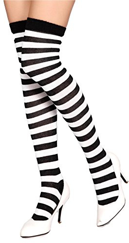 Medias a rayas Kraut Wear®, por encima de las rodillas, ideales para disfraces de carnaval, estilo de los años 80