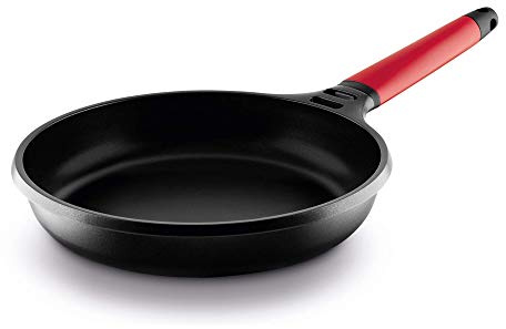 CASTEY - Sartén de Inducción Castey, Modelo 2-I24, Color Rojo, Tamaño 24 cm, Aluminio y Mango Desmontable, Revestimiento Antiadherente, sin PFOA, Base Full Induction, Apta para Todas las Cocinas