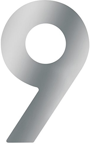 Metafranc Hausnummer 9 - Edelstahl - 120 mm - 3D Design - Gute Lesbarkeit - Individuelle Kombinationsmöglichkeiten / Beschriftung / Kennzeichnung / Ziffer / Haustür / Hauswand / Gartentor / 424087