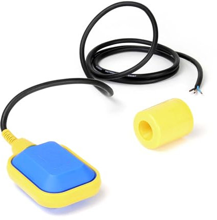 Wiltec Schwimmerschalter für Pumpen, 230VAC 16A, Pegelschalter für Tauchpumpen, Wechsler mit 2 m Kabel