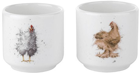 Portmeirion Home & Gifts Wrendale by Royal Worcester Egg Cups Chickens, Set of 2