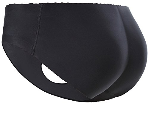 PushUp panties, padded seamless belly control underwear for women - Black - M