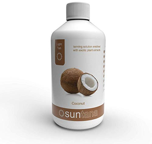 Suntana Spray Tan Noix de Coco Parfumé Spray Bronzage Solution, Lumière Fauve 250 ML