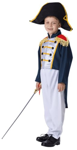 Dress Up America Boys Colonial General Costume – Napoleon, Founding Fathers & Tom Thumb Outfit Inspired Jacket, Pants & Hat
