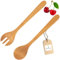 HOFMEISTER® Salatbesteck aus Kirsch-Holz, 35 cm, Made in Europe, 2-teilig, Salatgarnitur, Salatlöffel & Salatgabel, kein Plastik im Salat, antibakteriell, Salatbesteck-Set, Servierhilfe