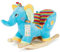 Bieco Plüsch Schaukeltier Elefant | Kinder Schaukelstuhl mit Sicherheitsgurt | Baby Schaukel | Schaukel Kleinkind | Schaukeltier Baby Zimmer | Schaukelwippe ab 9 Monate | Schaukelpferd Holz