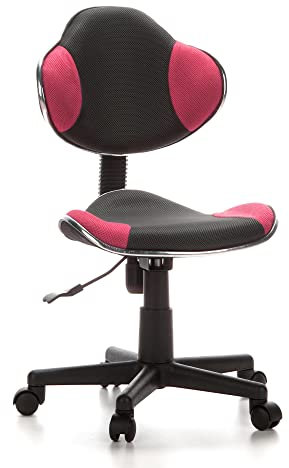 hjh OFFICE 670900 Kinderdrehstuhl KIDDY GTI-2 Grau/Pink, ergonomischer Kinderschreibtischstuhl, Kinderbürostuhl höhenverstellbar, Jugendstuhl