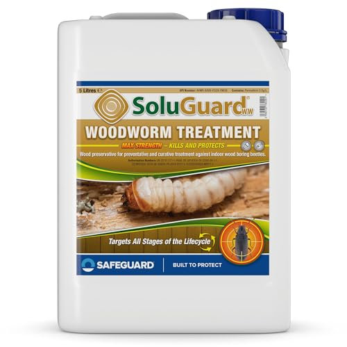 Soluguard Solución Anticarcoma - 5L - Tratamiento Preventivo y Curativo Contra La Termita, Carcoma, e Insectos Xilófagos