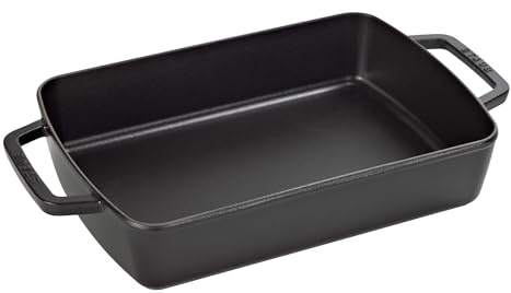 Staub Cast Iron 12-inch x 8-inch Roasting Pan - Matte Black, Made in France