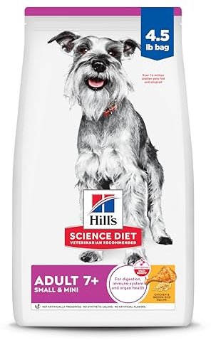 Hill's Science Diet Adult 7+ Small & Mini Dry Dog Food, Chicken & Brown Rice, 4.5 lb. Bag
