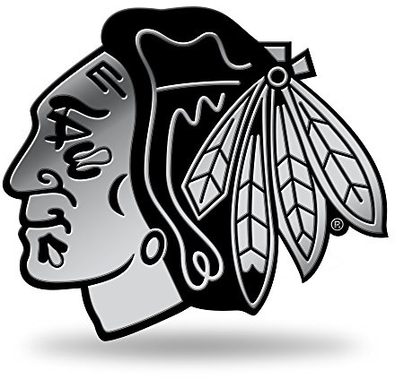 Rico Industries NHL Chicago Blackhawks Chrome Finished Auto Emblem 3D Sticker , Silver