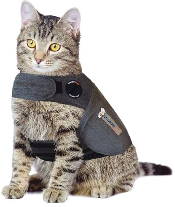 ThunderShirt Classic Cat Anxiety Jacket, Solid Gray, Small