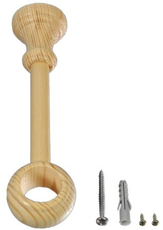 Liedeco Träger für Gardinenstangen Modell Thüringen, einläufig, für ø 28 mm Stangen, 1 Stück, Farbe natur, L 18 cm