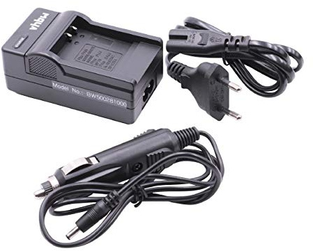 vhbw Ladegerät kompatibel mit Ricoh DB-70 Kamera Camcorder Action-Kamera + Kfz-Kabel + Ladeanzeige 4,2 V