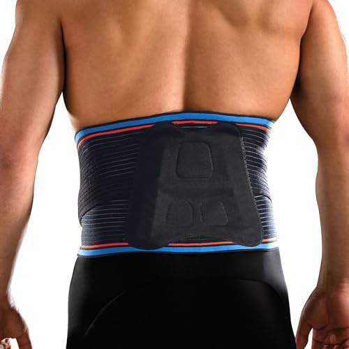 Thuasne Sport - Ceinture de Soutien Lombaire - Lombalgie, Entorse Discale/Lombaire, Mal de Dos - Baleines Dorsales et Abdominales - Indice de Maintien 4/5 - Dispositif Médical CE - L