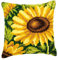 Vervaco Kreuzstich Stickpackungen Kissen Stickerei Set Anfänger Vorgedruckt Sonnenblume DIY Set Kreativ Set Für Erwachsene Dekoratives Kissen ca. 40 x 40 cm Bastelset Handwerker Haus Dekoration