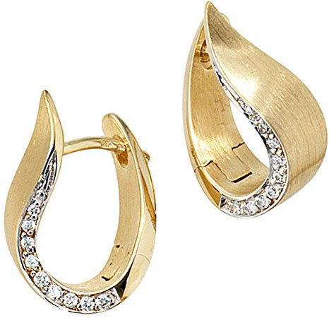 Jobo Damen-Creolen aus 14 Karat 585 Gold mit 18 Diamanten