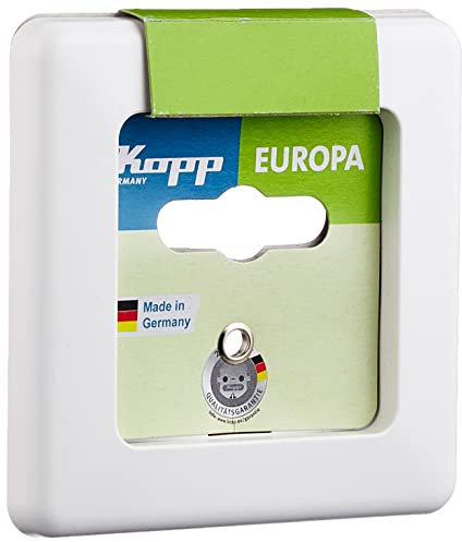 Kopp EUROPA 1-fach Abdeckrahmen in Arktis-Weiß - Rahmen für Steckdosen & Schalter - Stilvoller Steckdosenrahmen aus glänzendem Kunststoff - Hochwertiger Lichtschalter-Rahmen