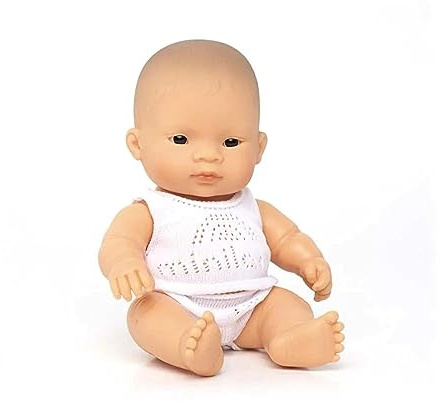 Miniland – Muñeco bebé Asiático Niño de Vinilo Suave de 21cm con rasgos étnicos y sexuado para el Aprendizaje de la Diversidad con Suave y Agradable Perfume. Colección de Diferentes etnias y sexos.