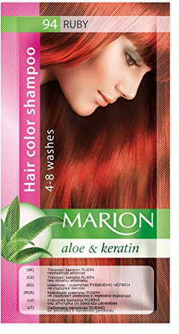 Marion Hair Dye Shampoo Bag Semi-Permanent Colour 4 to 8 Washes with Aloe and Keratin