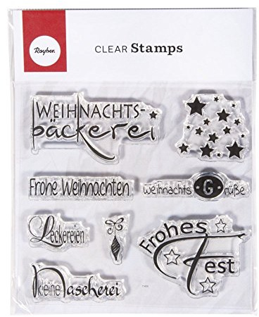 Rayher 59840000 Clear Stamp Weihnachten , 96,5x91x3,2mm