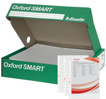 Esselte OXFORD SMART Box 400 Buste perforate raccoglitori A4 PP Antiriflesso