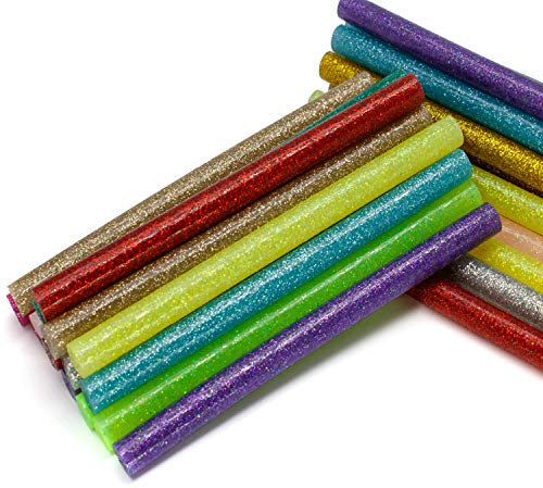 AKORD Glitter Hot Melt GLUE Adhesive Sticks 100x7mm For Heating GLUE Gun, Multi-colour, Set Of 36 Piece