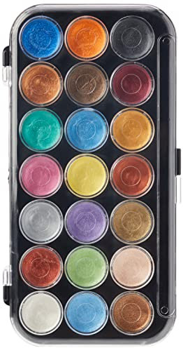 Yasutomo Pearlescent Watercolor Set, 21 Colors-Assorted Colors