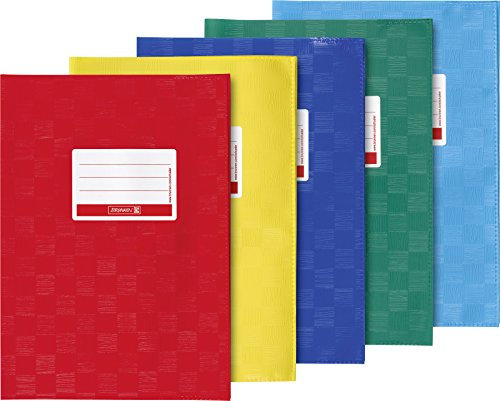 Brunnen 104059395 Hefthülle A5, 5er Pack, gelb/rot/hellblau/dunkelblau/dunkelgrün