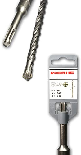 WERKON Broca profesional SDS Plus, 10 x 600 mm, corte en cruz